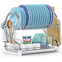 Cambond 2-Tier Dish Drying Rack with Drain Board only $13.49 – Mobivycom