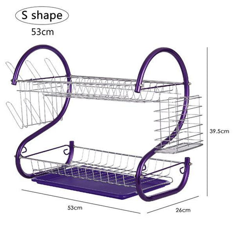 2-3 Tiers Kitchen Sink Dish Drying Rack Iron