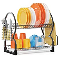 iSPECLE Stainless Steel 2 Tier Dish Drying Rack only $13.99