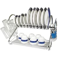2-Tier 22" Chrome Plated S-Shaped Rust-Resistant Dish Drying Rack only $12.98