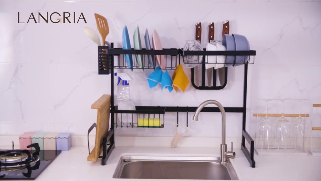 If you're looking for a great kitchen helper, the LANGRIA dish drying rack is a perfect tool for you