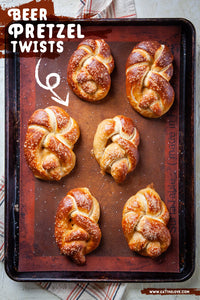 These soft beer pretzel twists have beer inside the actual dough, leading to a more complex, deeper flavor