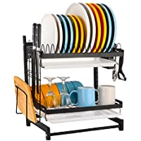ASoopher 2-Tier Stainless Steel Dish Drying Rack (Black) only $20.00