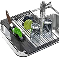 Enkrio SUS304 Over The Sink Dish Stainless Steel Drying Rack only $8.10