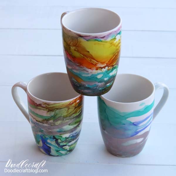Alcohol Ink Art on Ceramic Mugs Video Tutorial!