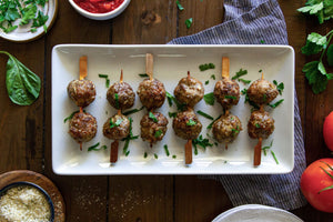 Whole30 Italian Meatball Skewers — Air Fry or Oven Bake!