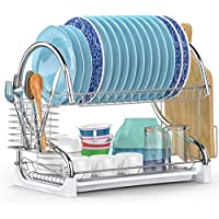 Cambond 2-Tier Dish Drying Rack with Drain Board only $13.49