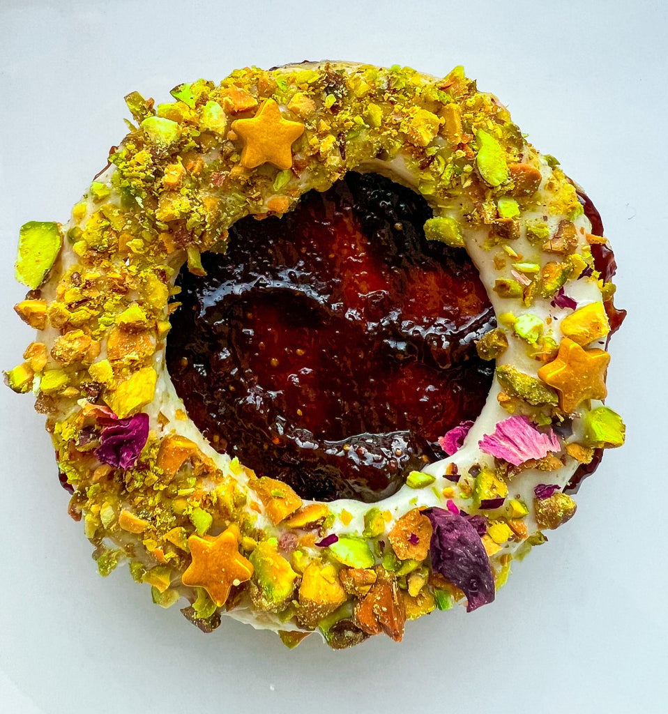 Pistachio Shortbread Fig Jam Wreaths