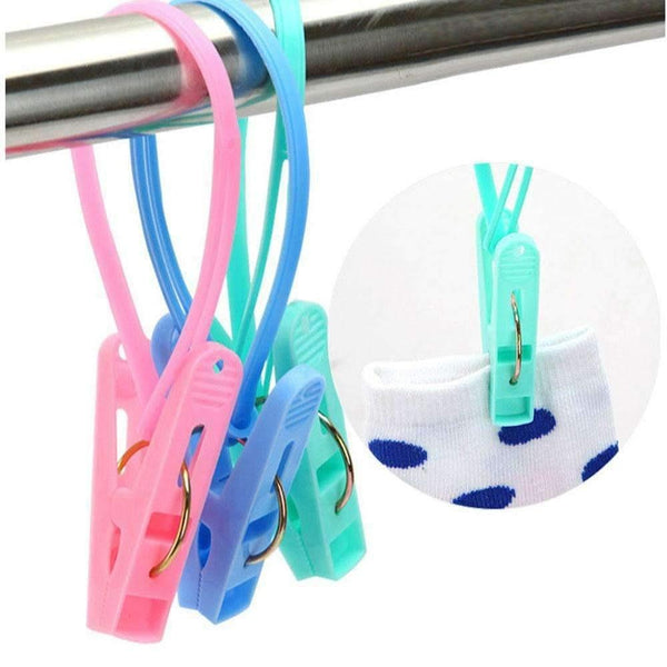 12 Pcs Clip Hanging Clips Home Plastic Clamps Windproof New Clothes Pegs Socks Underwear Drying Rack Holder Homeware