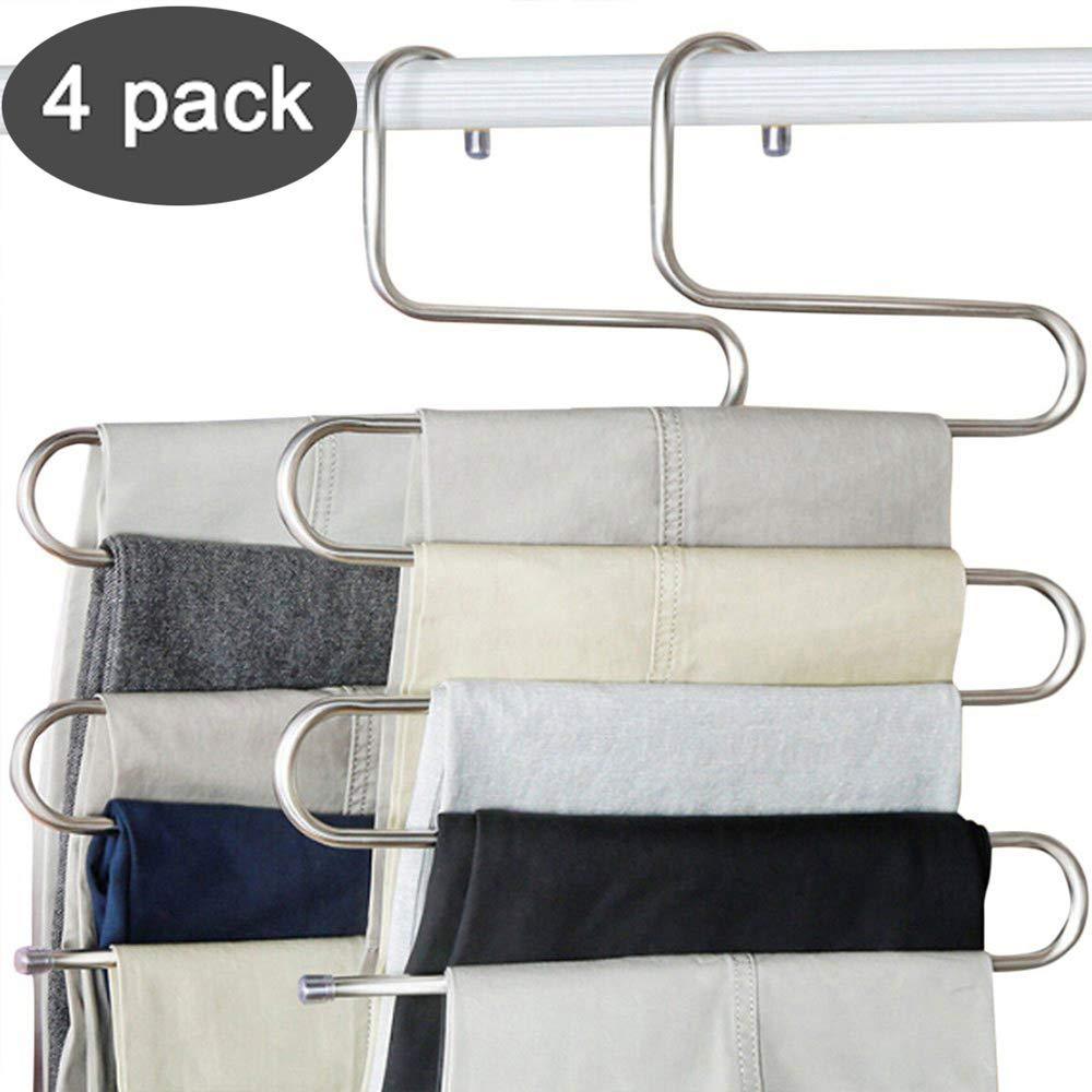 4 Pack S-shape 5 Layer MultiFunctional  Hangers Rack