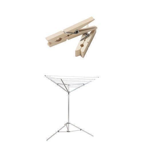 Household Essentials Portable Umbrella Drying Rack Bundle | Aluminum | Includes 96 ct Clothespins