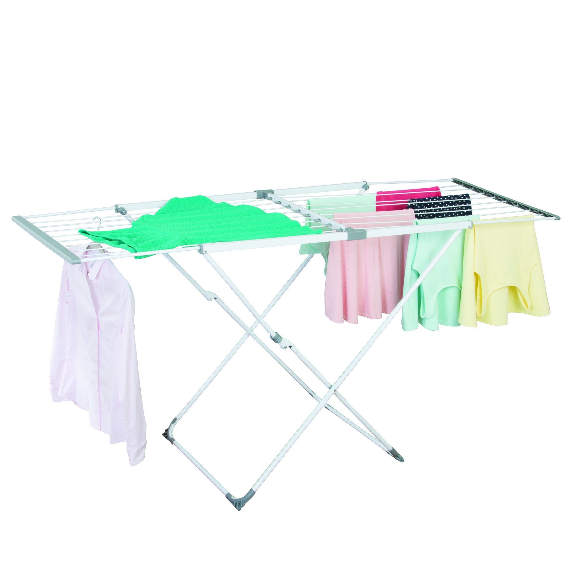 Brezio 3 Tier Laundry Drying Rack with Extendable Shelf - White/Grey