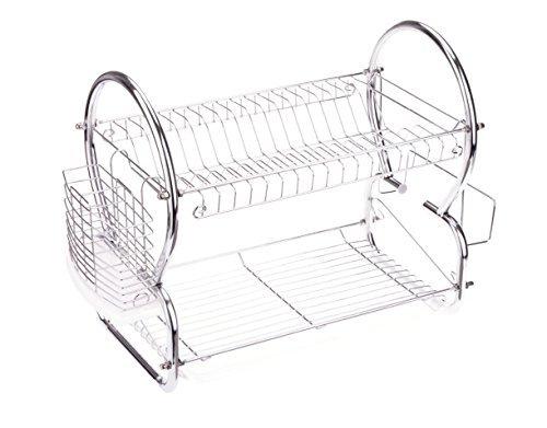 2 Tiers Stainless Steel Dish Rack Kitchen Cup Drying Rack Drainer Dryer Tray Cutlery Holder Organizer Ship From Usa