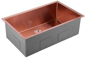 AguaStella AS3018RG Kitchen Sink Stainless Steel 30 Inch Undermount Single Bowl Rose Gold