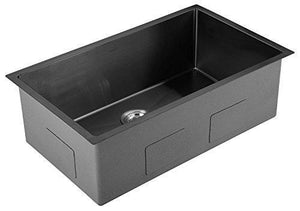 AguaStella AS3018MB Kitchen Sink Stainless Steel 30 Inch Undermount Single Bowl Black