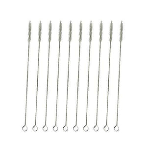 10Pc Stainless Steel Nylon Straw Cleaners Cleaning Brush Drinking Pipe
