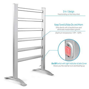 Amazon.com: INNOKA 2-in-1 Freestanding & Wall Mounted Heated Towel Warmer & Drying Rack (UL Certified), 6 Bars & Aluminum Frame: Gateway