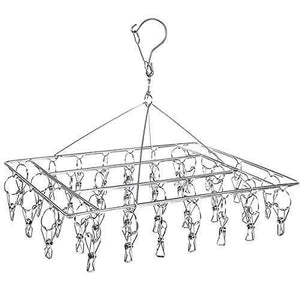 DuoFire Stainless Steel Clothes Drying Racks Laundry Drip Hanger Laundry Clothesline Hanging Rack Set of 36 Metal Clothespins Rectangle For Drying Clothes, Towels, Underwear, Lingerie, Socks