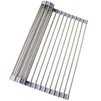 Ruvati RVA1340 Over-the-sink Roll-up Drying Rack Stainless Steel 20.5-inch by 13.5-inch-Kitchen Accessories-RVA1340-DirectSinks