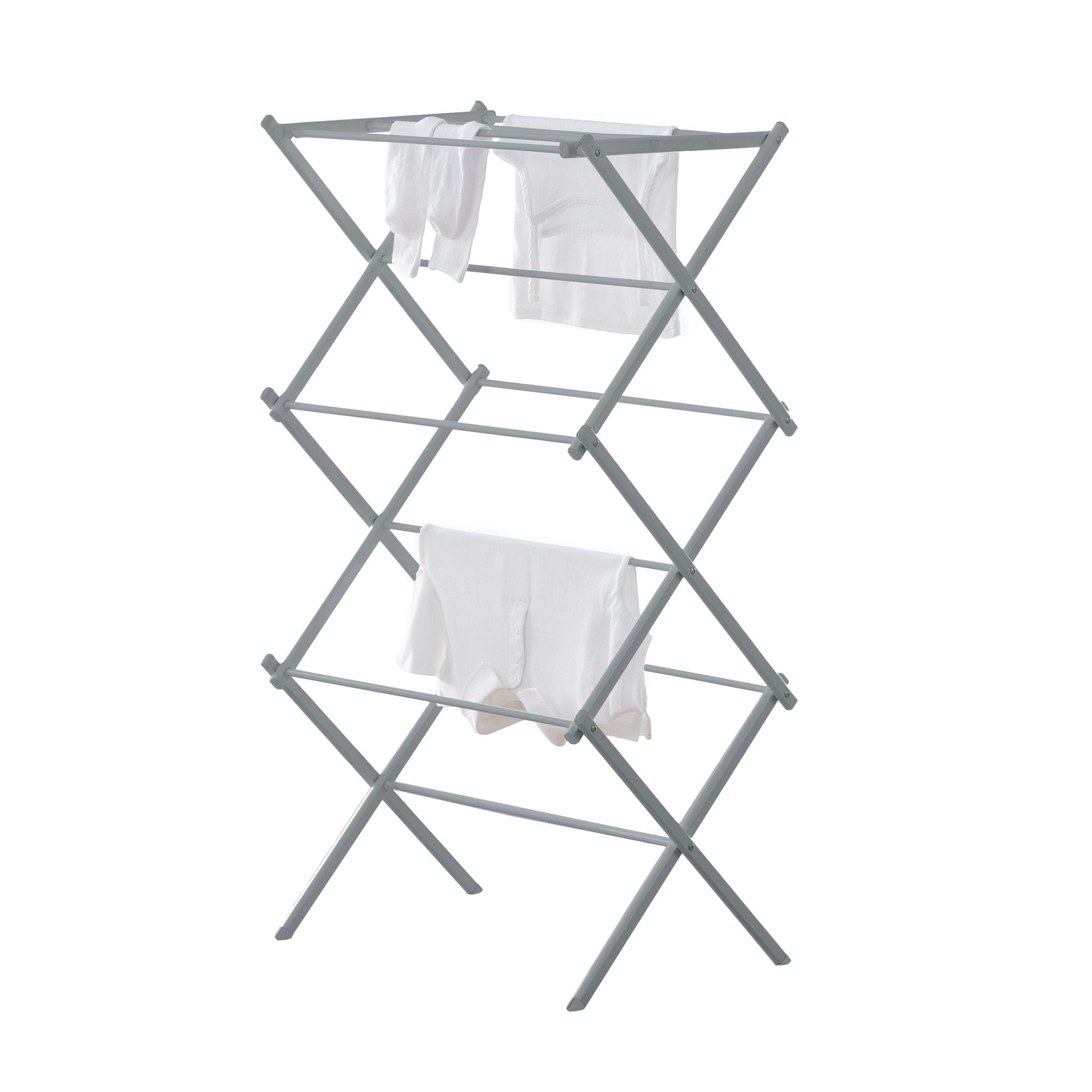 Compact Folding Laundry Drying Rack - Silver Metallic - Style 5529