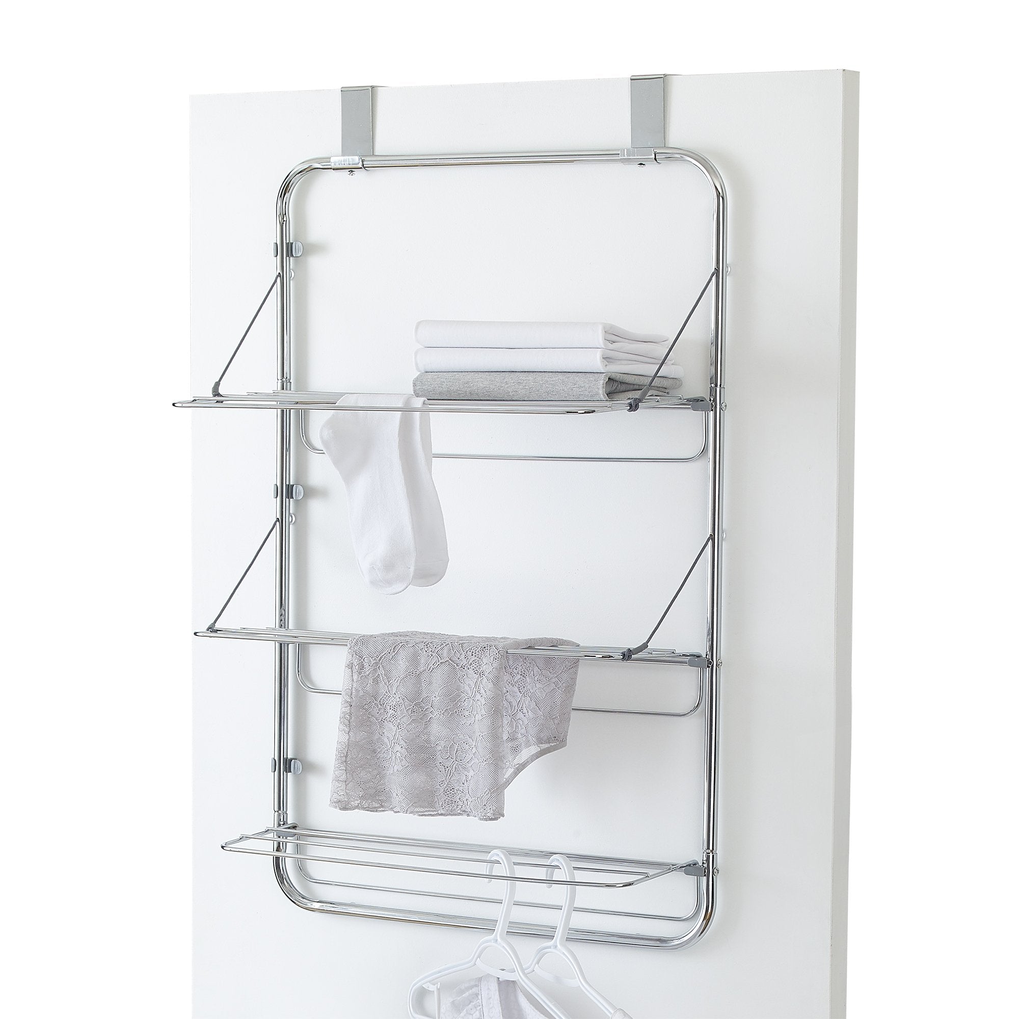 Chrome Over the Door 3-Tier Cascading Drying Rack – Style 5530
