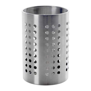 Chanaksha Trading Utensil Holder - Utensil Container - Utensil Crock - Flatware Caddy - Brushed Stainless Steel Cookware Cutlery Utensil Holder with Drain Holes