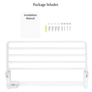 brightmaison Clothes Drying Rack Wall Mounted Folding Adjustable Collapsible (White)