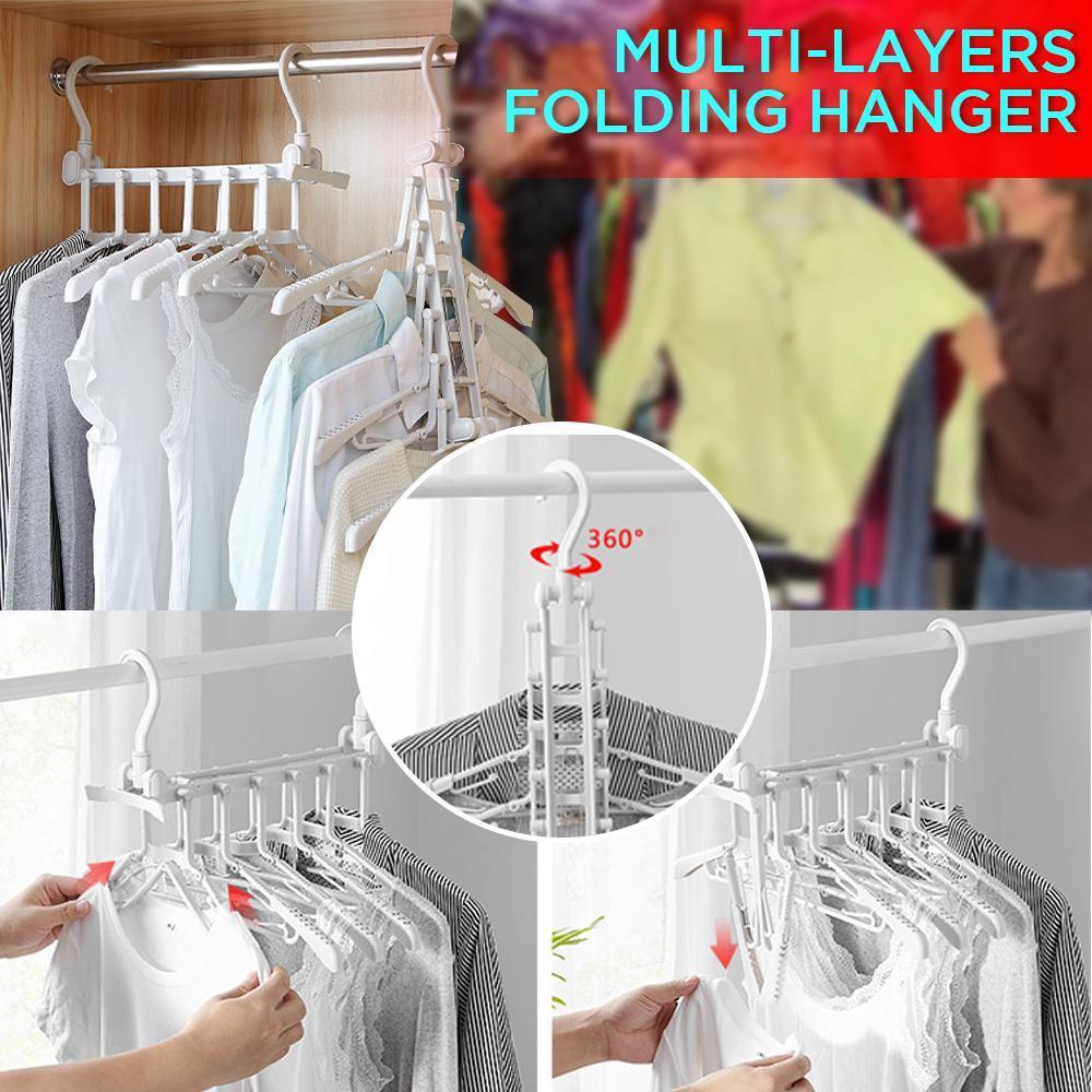 Double Hook Multi-Layers Folding Clothes Hangers