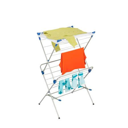Foldable Drying Rack with Mesh Top, 2 Tiers