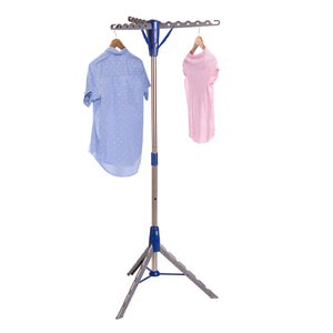 Tripod Clothes Drying Rack, Blue and Silver