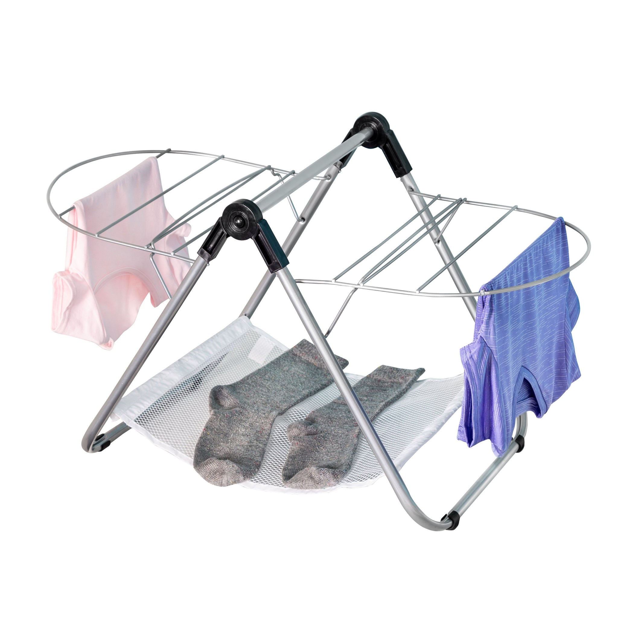 Collapsible Tabletop Clothes Drying Rack, Silver