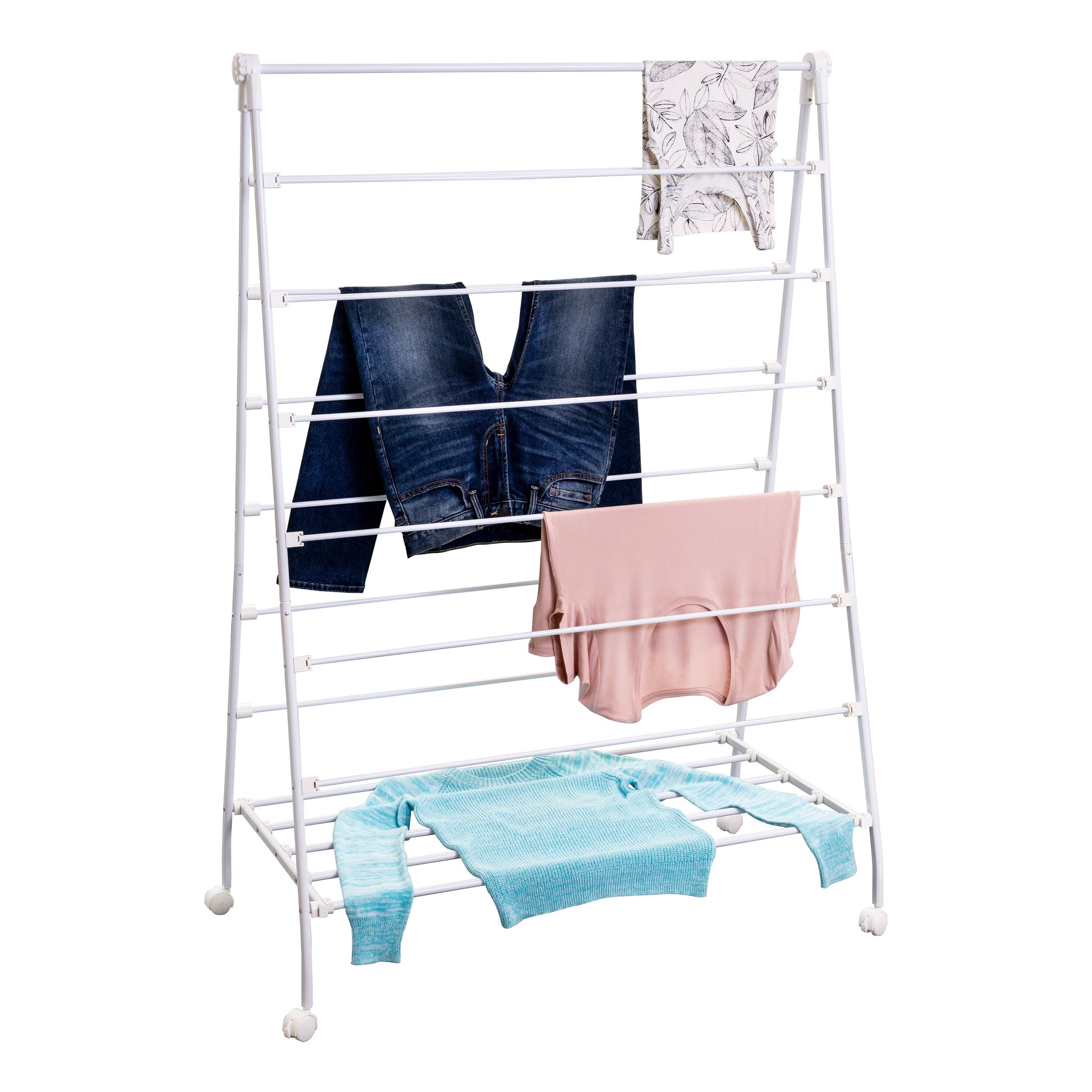 Large A-Frame Clothes Drying Rack, White