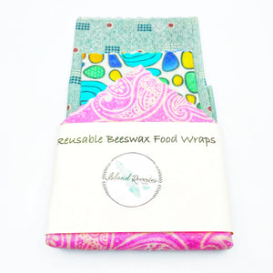 Island Reveries Reusable Beeswax Food Wraps , Grey, Multi, Pink