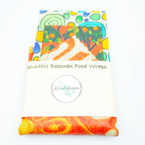 Island Reveries Reusable Beeswax Food Wraps , Multi, Orange, Green