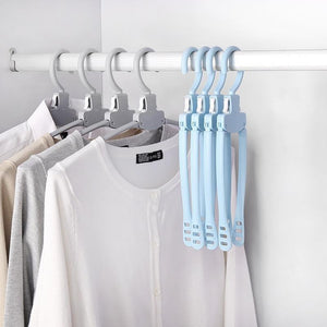 5Pcs/Lot Foldable Clothes Hanger Clothing Drying Rack Closet Hanging Hooks Organizer