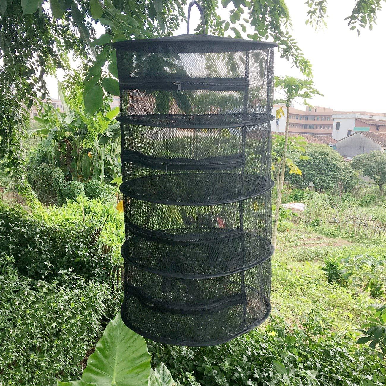 Herb Drying Folding Fishing Net with Zippers Dryer Mesh Tray Drying Rack Flowers Hanger Fish Net Tackle Garden Outdoor