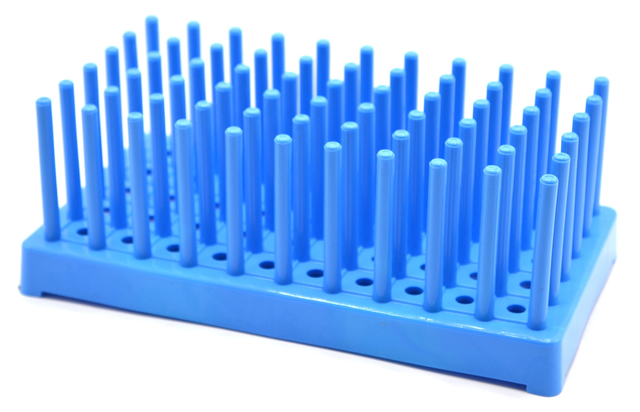 Blue Plastic Test Tube Peg Drying Rack Holds 50 16mm Test Tubes - Eisco Labs