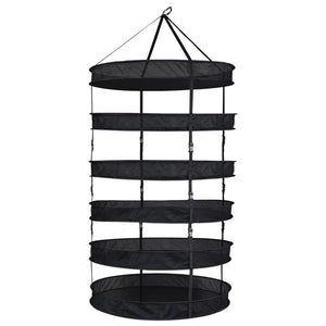 Grower's Edge Drying Rack Partially Enclosed W/ Clips (Sections) 6-Tier 3' Diameter