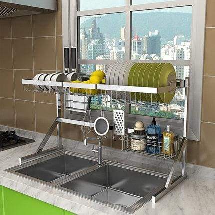 Stainless Steel 2 Layer Dish Drying Storage Rack